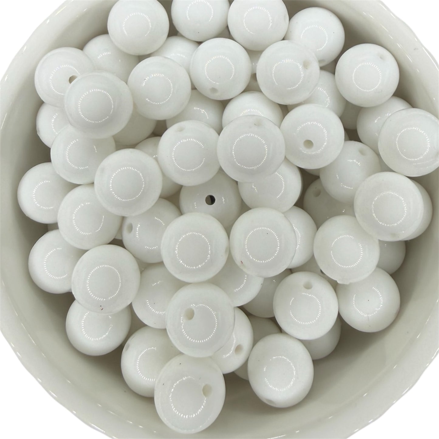White- Liquid Silicone Bead 15mm