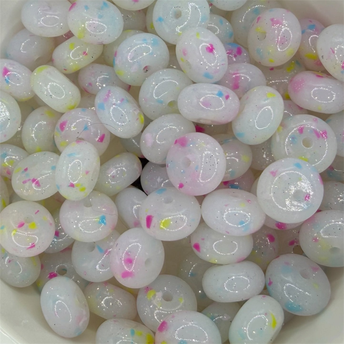 Mixed Color- Confetti Silicone Bead Abacus 14mm