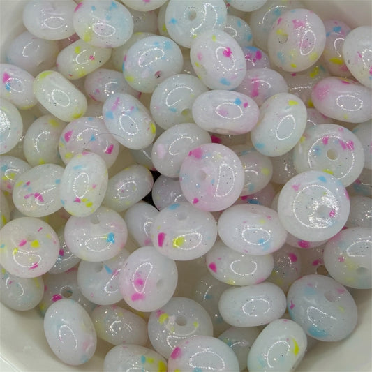 Mixed Color- Confetti Silicone Bead Abacus 14mm