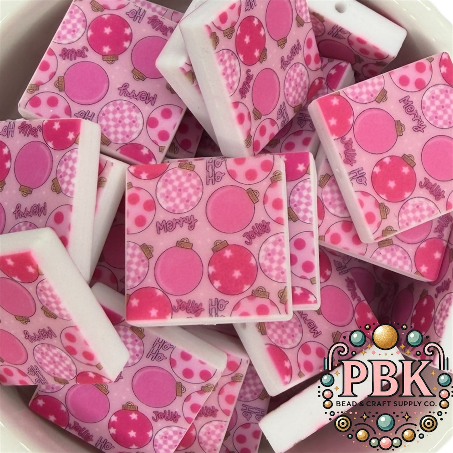 Pink Oranments- EXCLUSIVE TO PBK- Silicone Focal Bead
