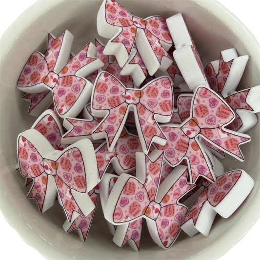Lucky Hearts Bow- Silicone Focal Bead