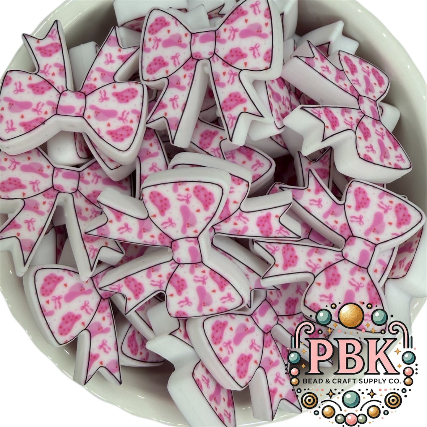 Pink Cowgirl Bow - EXCLUSIVE TO PBK- Silicone Focal Bead