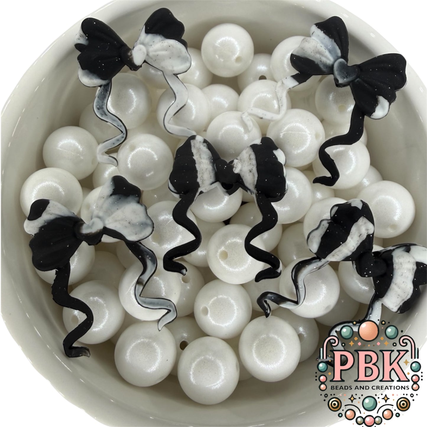 Bow with Tails (B & W Glitter) - EXCLUSIVE TO PBK