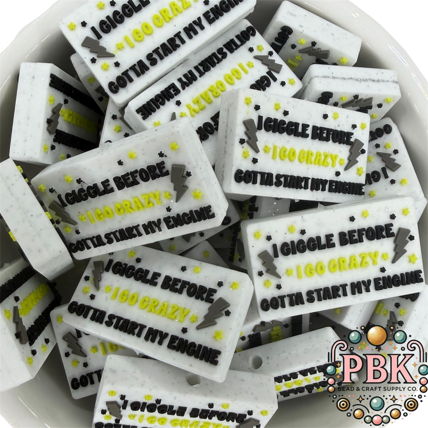 Giggle before I go crazy- EXCLUSIVE TO PBK- Silicone Focal Bead
