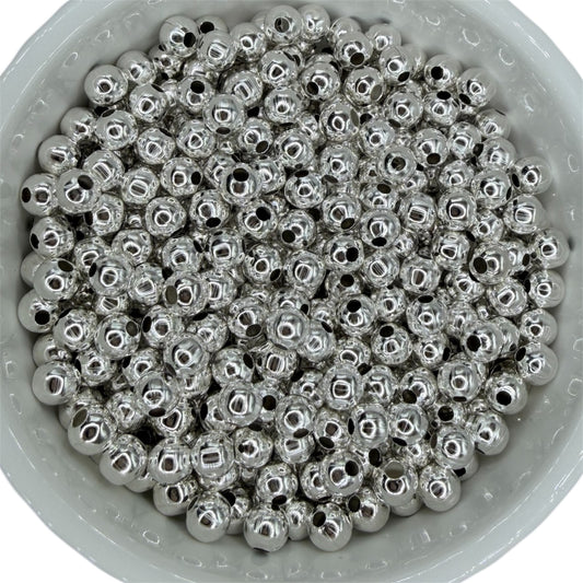 8mm Silver Metal Beads