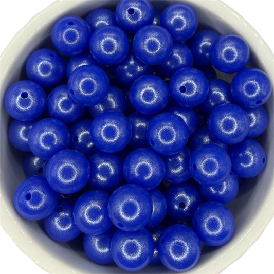 Royal Blue - Opal Silicone Bead 15mm