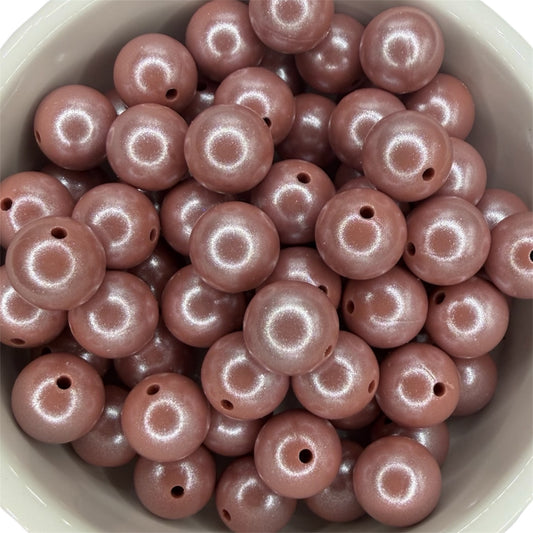 Rose Brown- Opal Silicone Bead 15mm