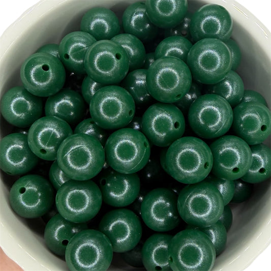 Christmas Green- Opal Silicone Bead 15mm