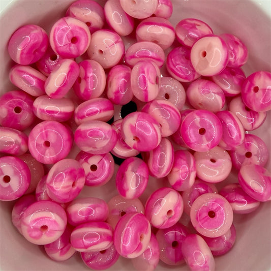 Pink Champagne Glitter- Silicone Bead Abacus 14mm