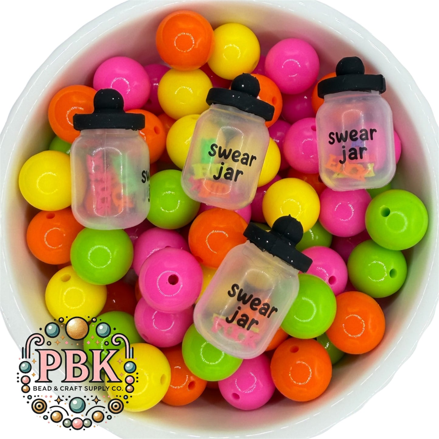 3D Swear Jar Shaker - EXCLUSIVE TO PBK- Silicone Focal Bead