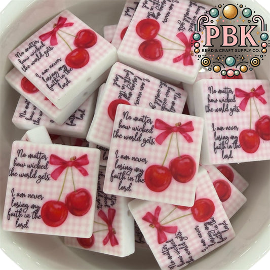 Never lose faith in the lord  - EXCLUSIVE TO PBK- Silicone Focal Bead