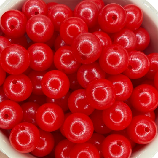 Strawberry - Opal Silicone Bead 15mm