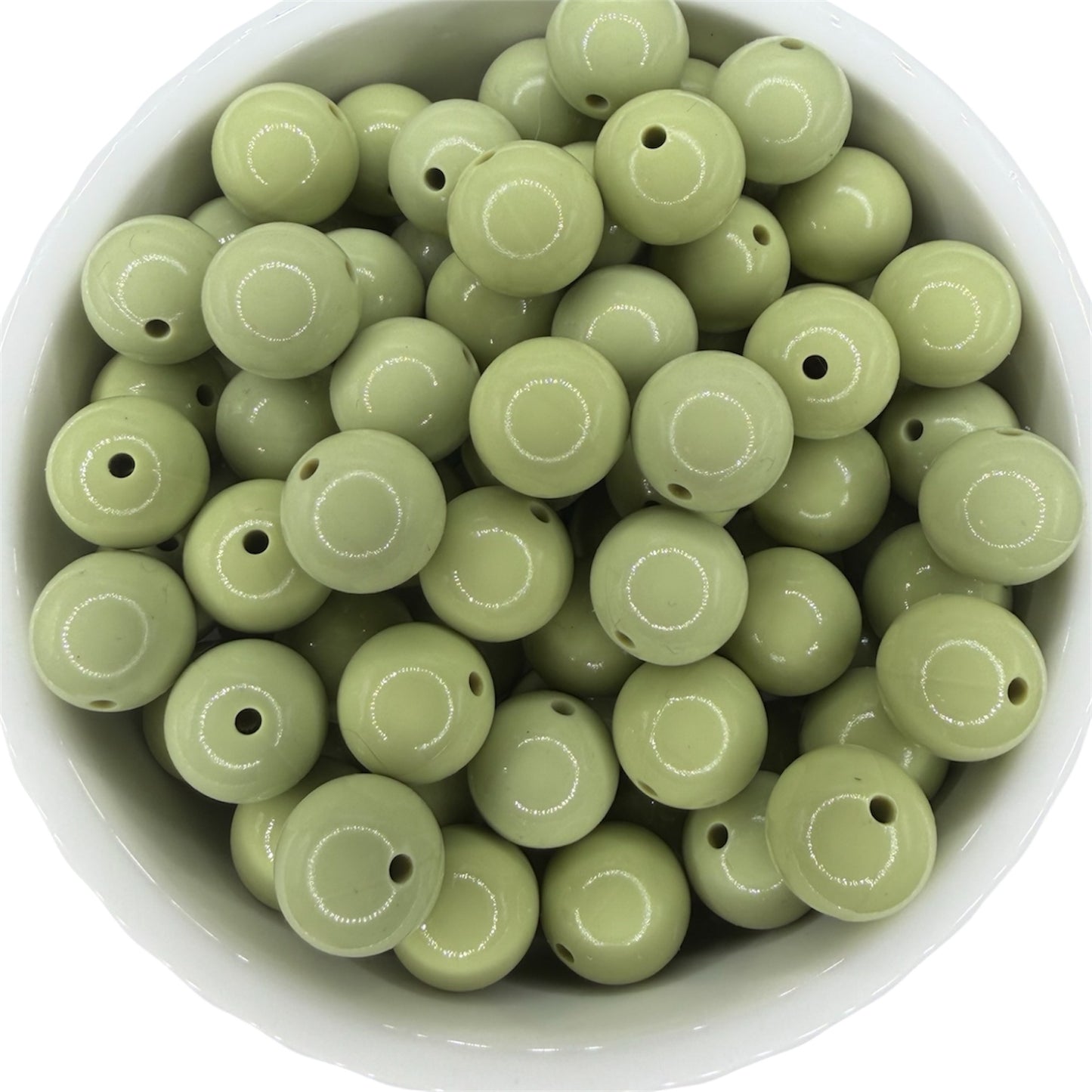 Sage- Liquid Silicone Bead 15mm