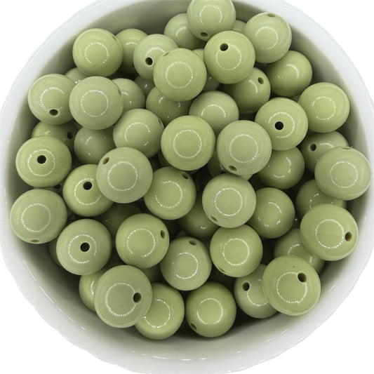 Sage- Liquid Silicone Bead 15mm