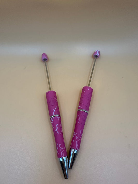 Pink Ribbon Print- Beadable Pen