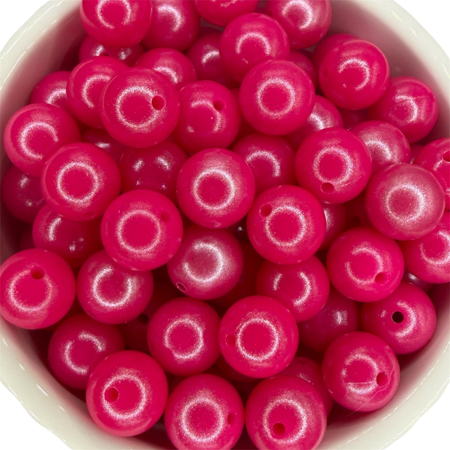 Magenta- Opal Silicone Bead 15mm