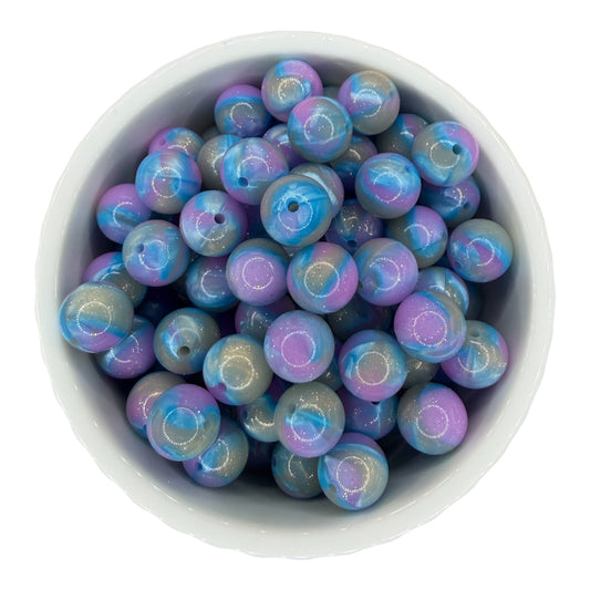 Mermaid- Liquid Glitter Silicone Bead 15mm