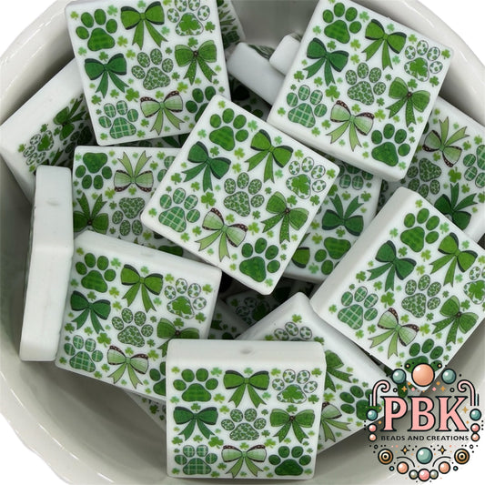 Paw Prints & Clovers- EXCLUSIVE TO PBK- Silicone Focal Bead