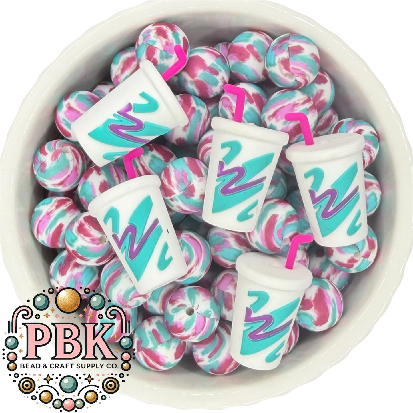 3D Retro Cup- EXCLUSIVE TO PBK- Silicone Focal Bead