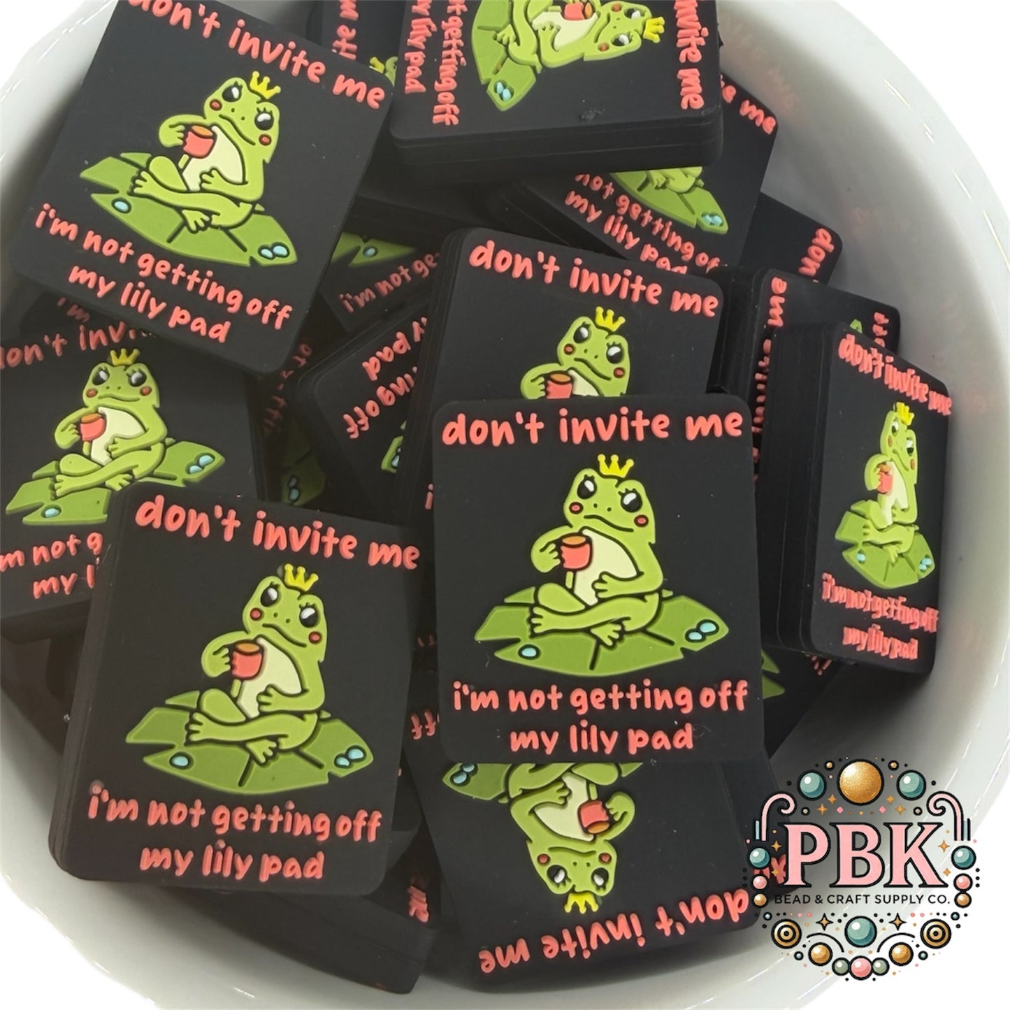 Don’t invite me, I’m not getting off my lily pad- EXCLUSIVE TO PBK- Silicone Focal Bead