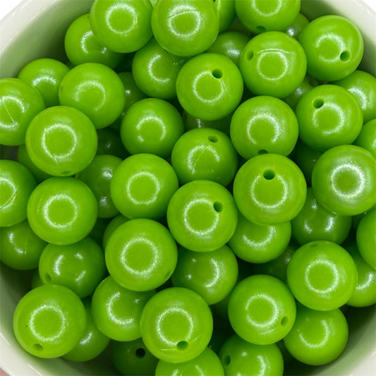 Lime Green- Opal Silicone Bead 15mm