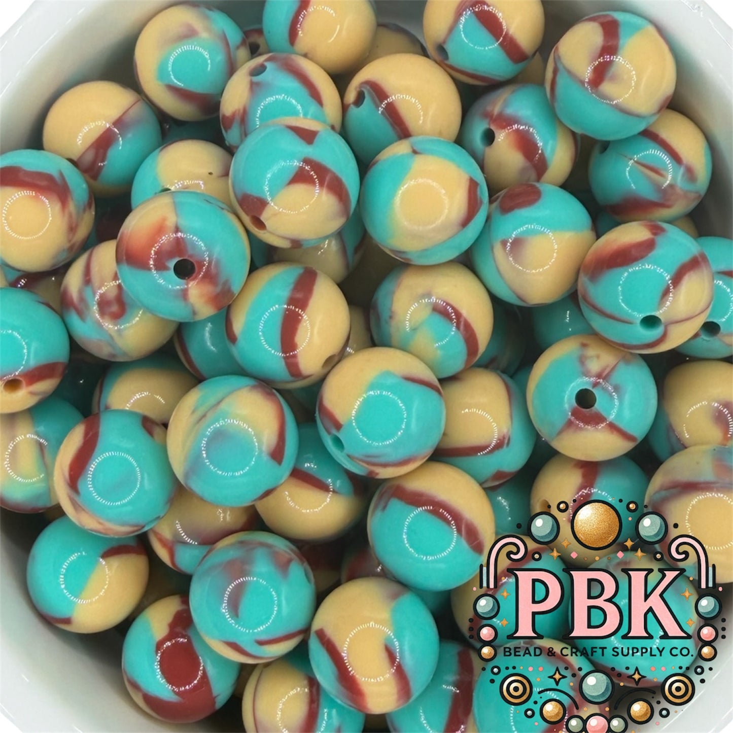 Western Swirl Liquid- EXCLUSIVE- Silicone Bead 15mm