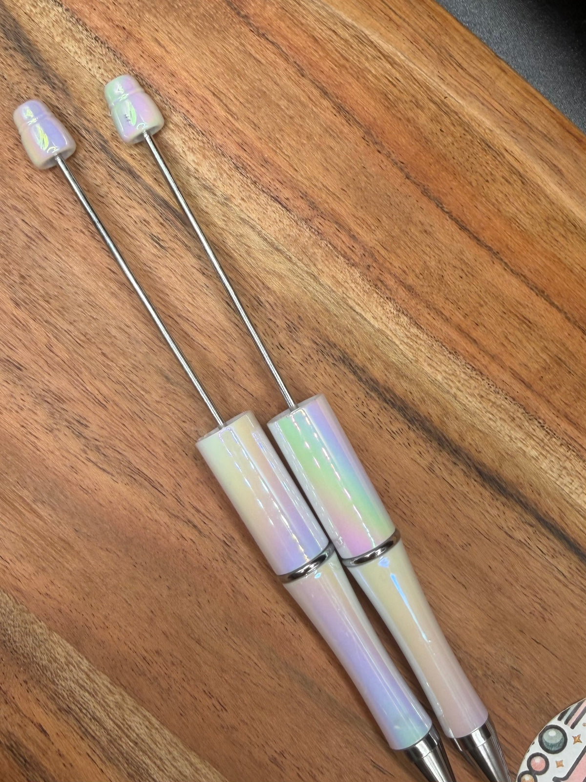 White Iridescent Opal- Beadable Pen
