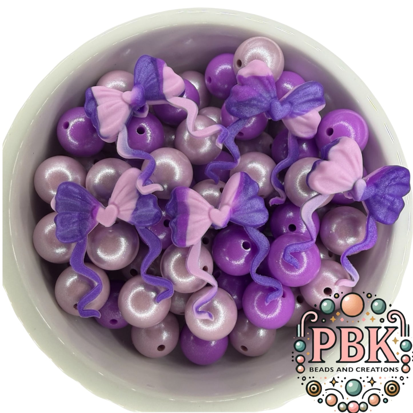 Bow with Tails (Purple Swirl Shimmer) - EXCLUSIVE TO PBK