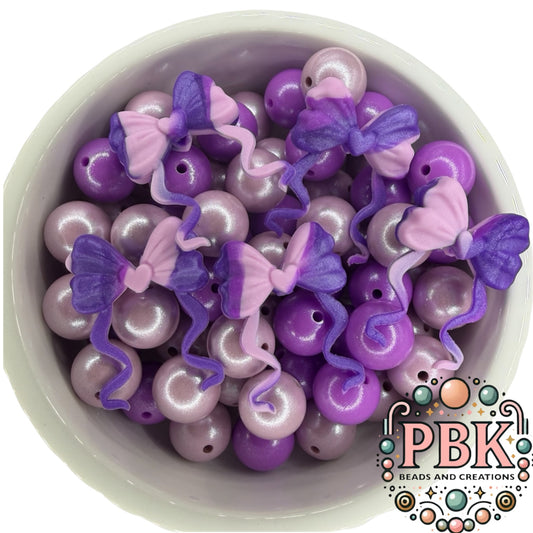 Bow with Tails (Purple Swirl Shimmer) - EXCLUSIVE TO PBK