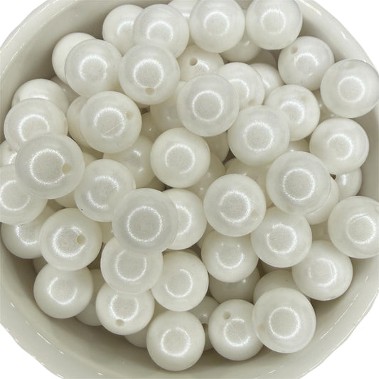 White- Opal Silicone Bead 15mm