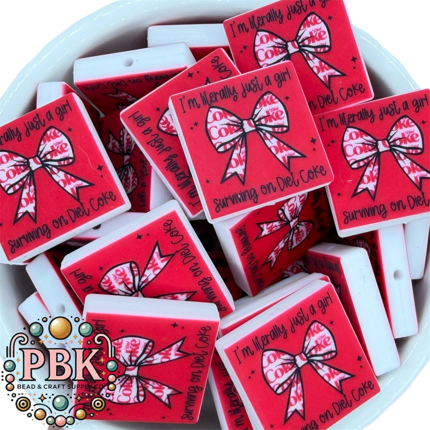 Literally Just a Girl Surviving on Diet Cola- EXCLUSIVE TO PBK- Silicone Focal Bead