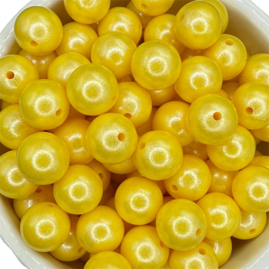 Yellow- Opal Silicone Bead 15mm