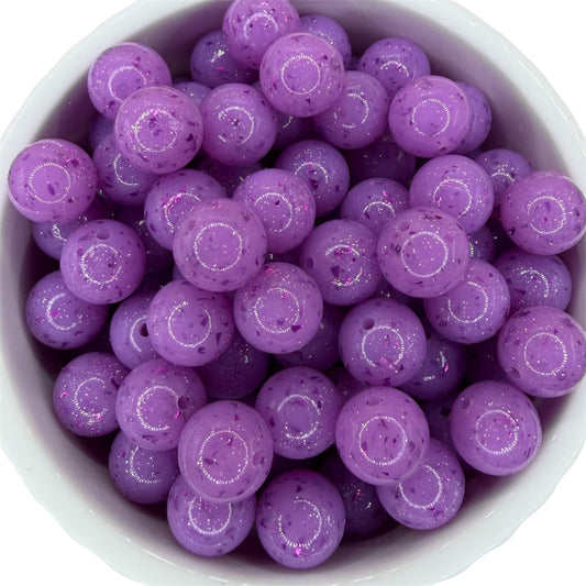 Purple Speckle Liquid- Silicone Bead 15mm