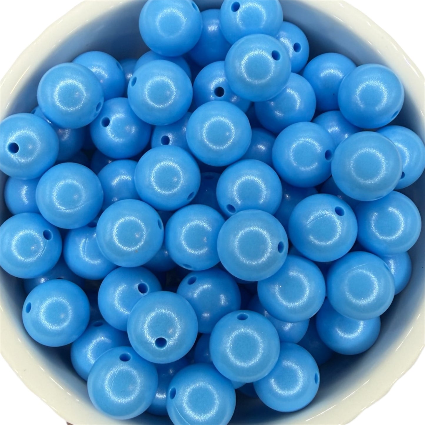 Seaside Blue- Opal Silicone Bead 15mm