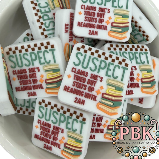 Suspect Reads Till 2am- EXCLUSIVE TO PBK- Silicone Focal Bead