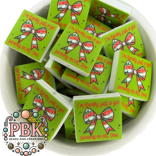 Literally Just a Girl Surviving on Mt. Dew- EXCLUSIVE TO PBK- Silicone Focal Bead