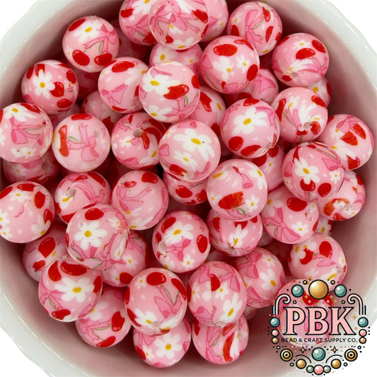 Cherry Bow & Daises 15mm- EXCLUSIVE (Collab)