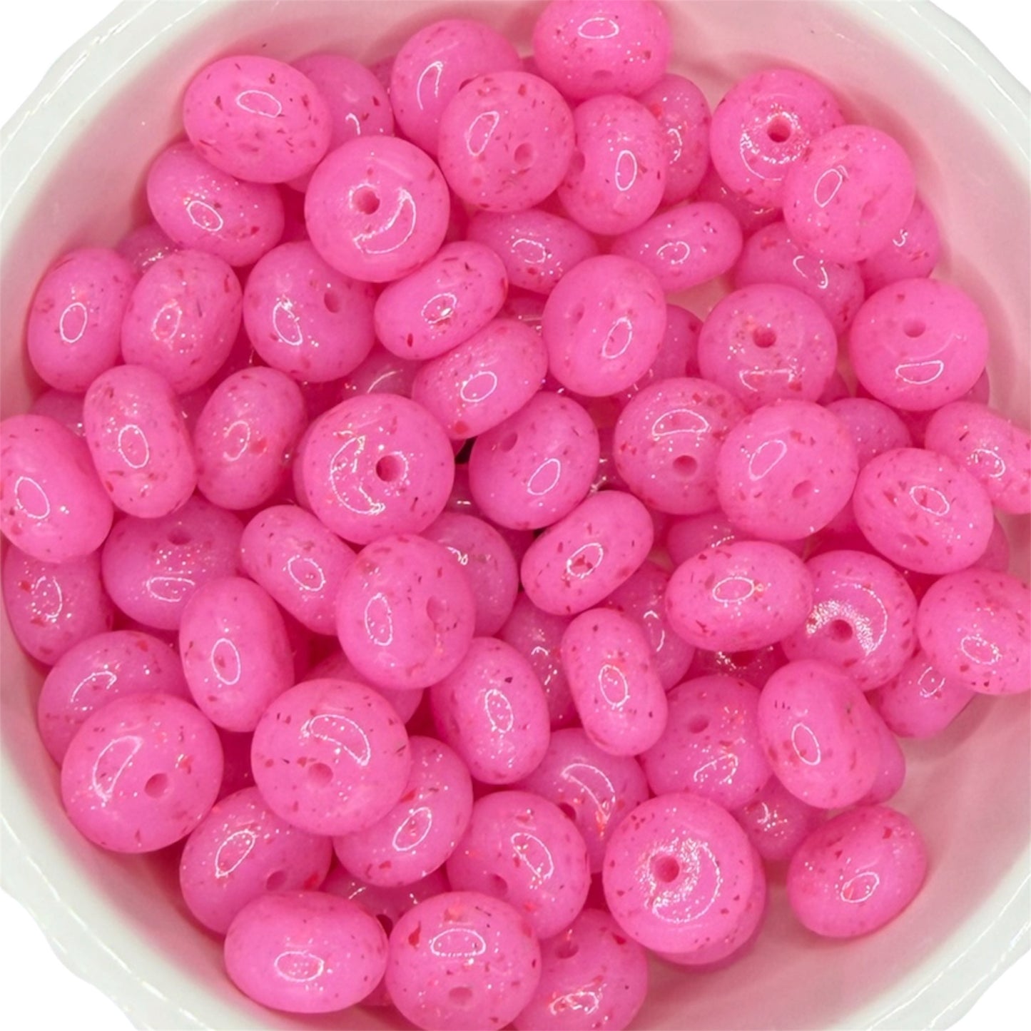 Raspberry Speckle- Silicone Bead Abacus 14mm