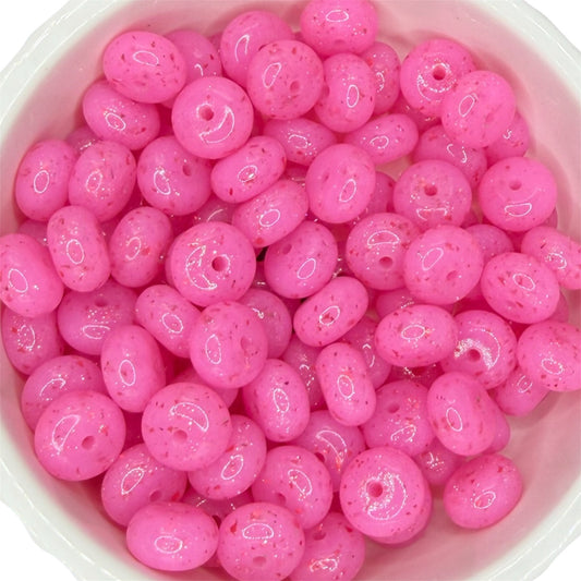 Raspberry Speckle- Silicone Bead Abacus 14mm
