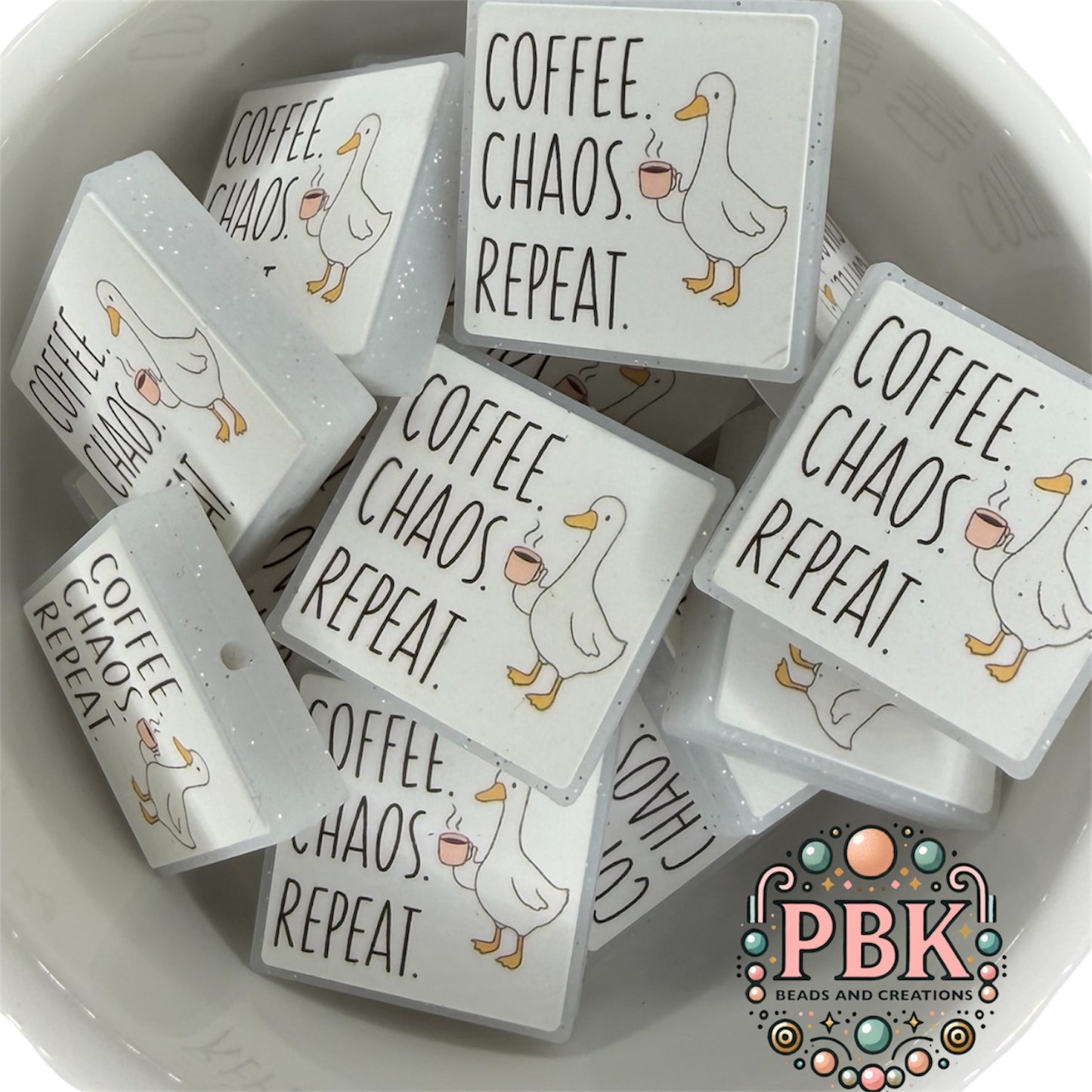 Coffee. Chaos. Repeat- EXCLUSIVE TO PBK- Silicone Focal Bead