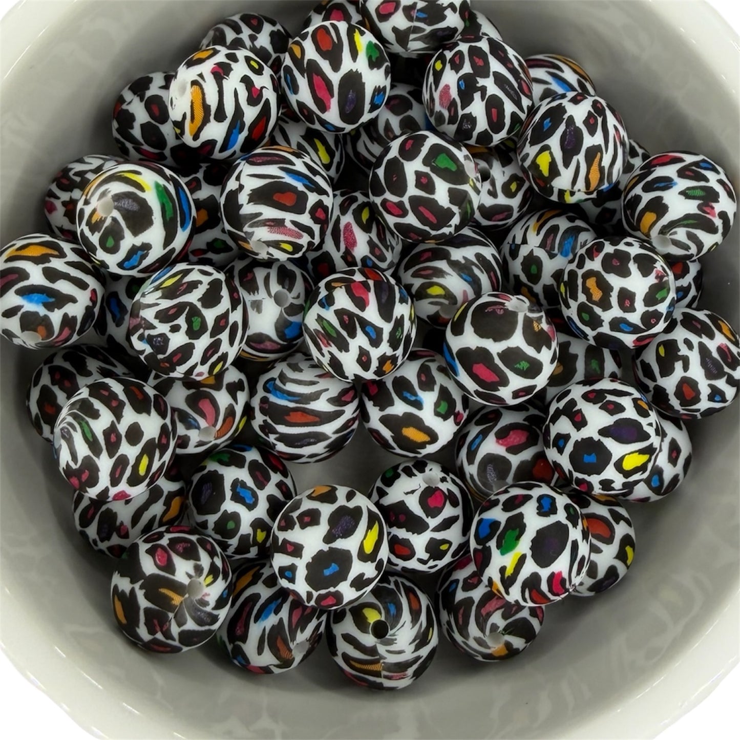 Animal Print-  Silicone Bead 15mm