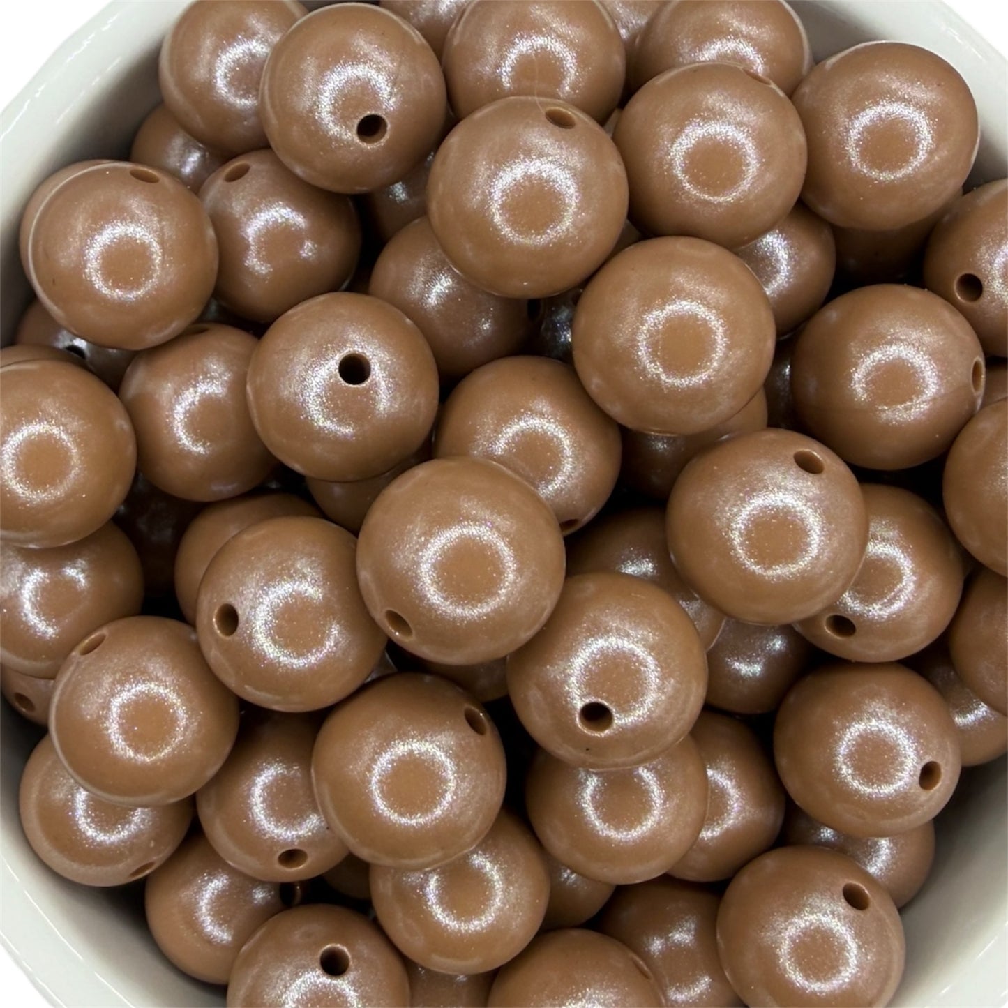 Milk Chocolate- Opal Silicone Bead 15mm