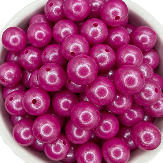 Fuchsia- Opal Silicone Bead 15mm