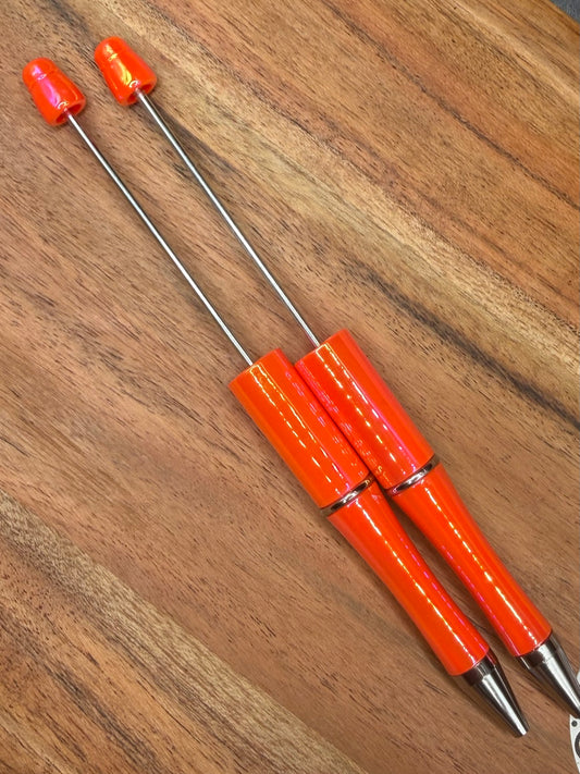 Neon Orange Opal -Beadable Pen