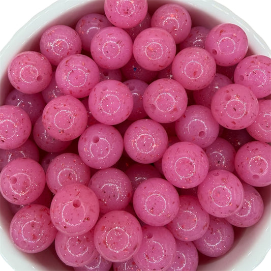 Raspberry Speckle Liquid- Silicone Bead 15mm