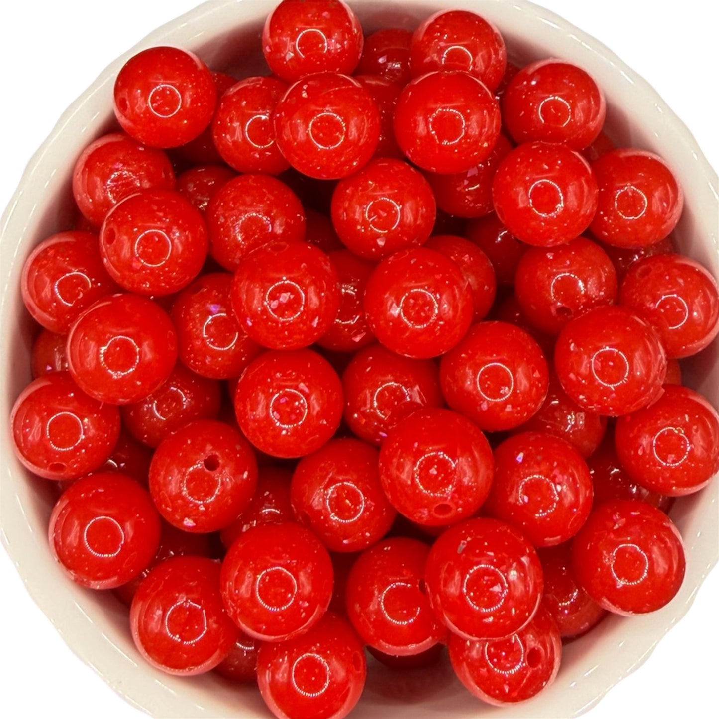 Red Speckle Liquid- Silicone Bead 15mm