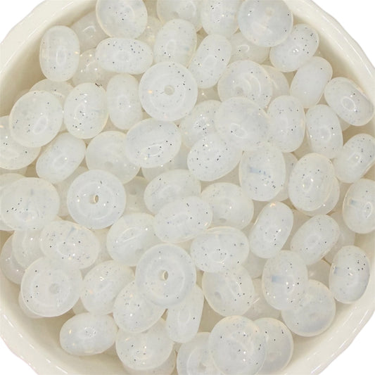 Clear Glitter- Liquid Silicone Bead Abacus 14mm